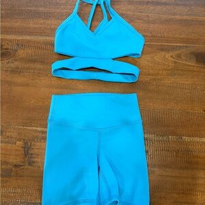 Blue five dancewear Sports Bra and Shorts Set